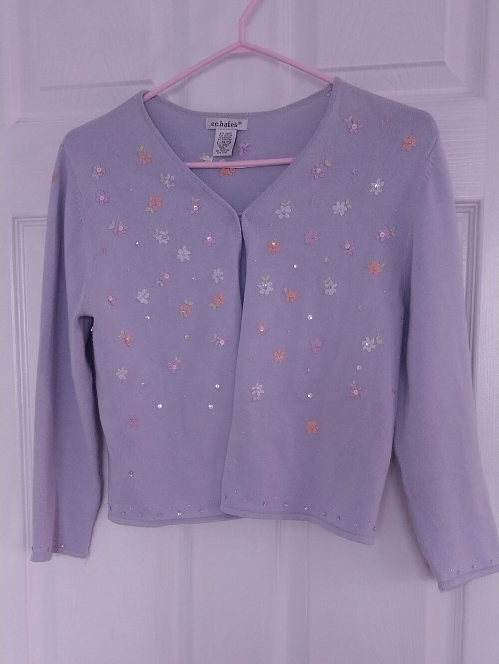 🪻🪻Lavender Floral Sequin Cardigan